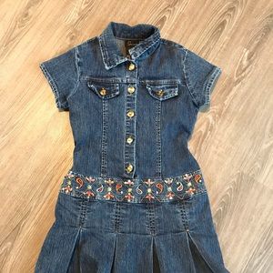 Adorable denim embroidered dress size 10